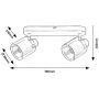 Lampa podsufitowa 2x15 W beżowa 73064 Rabalux Mirral zdj.2