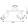 Lampa podsufitowa 2x15 W beżowa 73099 Rabalux Lianet zdj.3