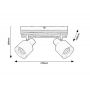 Lampa podsufitowa 2x10 W czarna-drewno 73421 Rabalux Noxelle zdj.2