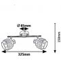 Lampa podsufitowa 2x40 W chrom-szara-satyna 5380 Rabalux Basil zdj.2