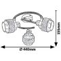 Lampa podsufitowa 3x10 W chrom-szara-satyna 5381 Rabalux Basil zdj.2