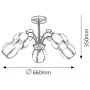 Lampa podsufitowa 5x60 W brązowa 2271 Rabalux Joel zdj.2