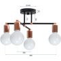 Lampa podsufitowa 4x60 W czarna-różowe złoto OSW04014 TooLight Loft zdj.2