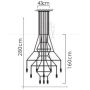 Lampa wisząca x10 W czarna ST596120 Step Into Design Linea zdj.2