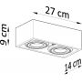 Lampa podsufitowa 2x40 W szary SL0884 Sollux Lighting Quatro zdj.2