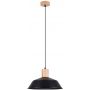 Lampa wisząca 1x15 W czarna-drewno SL1322 Sollux Lighting Fano zdj.1