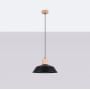 Lampa wisząca 1x15 W czarna-drewno SL1322 Sollux Lighting Fano zdj.3