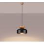 Lampa wisząca 1x15 W czarna-drewno SL1351 Sollux Lighting Marion zdj.4