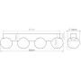 Lampa podsufitowa 4x8 W biała-drewno SL1685 Sollux Lighting Bulbo zdj.2