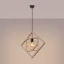 Lampa wisząca 1x15 W czarna-drewno SL1757 Sollux Lighting Caro zdj.4
