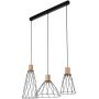 Lampa wisząca 3x10 W czarna-drewno 10158 TK Lighting Modesto zdj.1