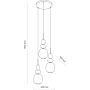 Lampa wisząca 3x10 W brązowa-beżowa 11877 TK Lighting Zen New Brown zdj.2