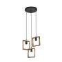 Lampa wisząca 3x20 W czarna-drewno ASZ1678 Zuma Line Atria zdj.1