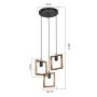 Lampa wisząca 3x20 W czarna-drewno ASZ1678 Zuma Line Atria zdj.2