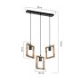 Lampa wisząca 3x20 W czarna-drewno ASZ1679 Zuma Line Atria zdj.2