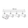 Lampa podsufitowa 4x50 W czarna-złota OB2204BD4BK Zuma Line Fori zdj.2
