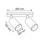 Lampa podsufitowa 2x50 W czarna-szara OB2211BD2BK Zuma Line Ren zdj.2