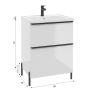 Szafka 60x45x70 cm podumywalkowa stojąca biała 304D06003 Defra Nino zdj.2