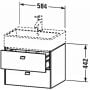 Szafka wisząca podumywalkowa 58.4x45.9 cm BR415301818 Duravit Brioso zdj.2