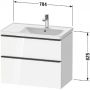 Szafka 78.4x45.2x62.5 cm podumywalkowa wisząca szara DE4358004070000 Duravit D-Neo zdj.2