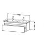 Szafka 115x45.3x39.8 cm podumywalkowa wisząca szara DS638600707 Duravit DuraStyle zdj.2