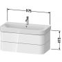 Szafka 97.5x49x41.5 cm podumywalkowa wisząca biała HP4388036360000 Duravit Happy D.2 Plus zdj.2