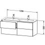 Szafka wisząca podumywalkowa 129x48.1 cm LC625908080 Duravit L-Cube zdj.2