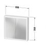 Szafka 80x15x70 cm z lustrem biała LC7551018180010 Duravit L-Cube zdj.2
