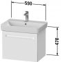 Szafka wisząca podumywalkowa 59x42.6 cm N14382049490000 Duravit No. 1 zdj.2