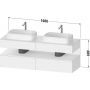 Szafka 160x55x60 cm podumywalkowa wisząca biały QA4779055180010 Duravit Qatego zdj.2