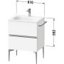 Szafka 61x47.7x59.2 cm podumywalkowa wisząca biała-chrom SV4650010180000 Duravit Sivida zdj.2