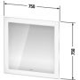 Lustro 75x75 cm kwadratowe z oświetleniem z matą grzewczą biały WT705100000 Duravit White Tulip zdj.2