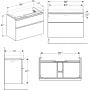 Stolik dekoracyjny podumywalkowa wisząca 88.4x47 cm 500354JL1 Geberit Smyle Square zdj.2