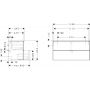 Szafka 118x49.5x62.5 cm podumywalkowa wisząca dąb-chrom 54037000 Hansgrohe Xelu Q zdj.2