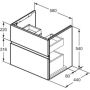 Szafka 58x44x54 cm podumywalkowa wisząca szara E3715UQ Ideal Standard Finesse zdj.2