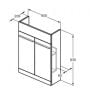 Szafka 60x21x83 cm podumywalkowa stojąca biała T5298DU Ideal Standard I.Life S zdj.2