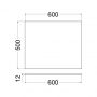 Blat naszafkowy 60x50 cm szary 50T60O2 Kludi Icos zdj.2