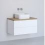 Szafka z blatem 81x48.7x44.5 cm podumywalkowa wisząca biała-dąb KBWTKOWTL812WHGH Kronenbach Cube zdj.1