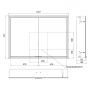 Szafka 100x17x70 cm z lustrem czarna KB100226MB Kronenbach Cube 2.0 zdj.2