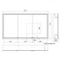 Szafka 130x17x70 cm z lustrem czarna KB100235MB Kronenbach Cube 2.0 zdj.2