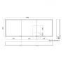 Szafka 180x17x70 cm z lustrem czarna KB100238MB Kronenbach Cube 2.0 zdj.2