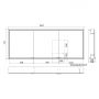 Szafka 180x17x70 cm z lustrem czarna KB100239MB Kronenbach Cube 2.0 zdj.2