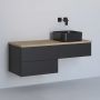 Szafka z blatem 121x48.7x44.5 cm podumywalkowa wisząca czarna-dąb KBWTKOWTL1213SMGH Kronenbach Cube zdj.1