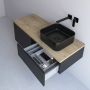 Szafka z blatem 141x48.7x44.5 cm podumywalkowa wisząca czarna-dąb KBWTKOWTL1413SMGH Kronenbach Cube zdj.4