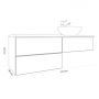 Szafka z blatem 121x48.7x44.5 cm podumywalkowa wisząca czarna-dąb KBWTKOWTL1213SMGH Kronenbach Cube zdj.2