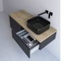 Szafka z blatem 121x48.7x44.5 cm podumywalkowa wisząca czarna-dąb KBWTKOWTL1214SMGH Kronenbach Cube zdj.4