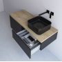 Szafka z blatem 141x48.7x44.5 cm podumywalkowa wisząca czarna-dąb KBWTKOWTL1414SMGH Kronenbach Cube zdj.5