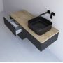 Szafka z blatem 161x48.7x44.5 cm podumywalkowa wisząca czarna-dąb KBWTKOWTL1614SMGH Kronenbach Cube zdj.6