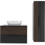 Szafka 80x45.8x50 cm podumywalkowa wisząca czarna-orzech 2586 Megstyl Avella zdj.8