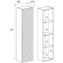 Szafka 35x27x136 cm boczna wisząca czarna-dąb 5906154450959 Rodan Loft zdj.2